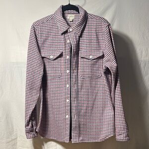 J. Crew Red and Blue Plaid Casual Button Down Shirt